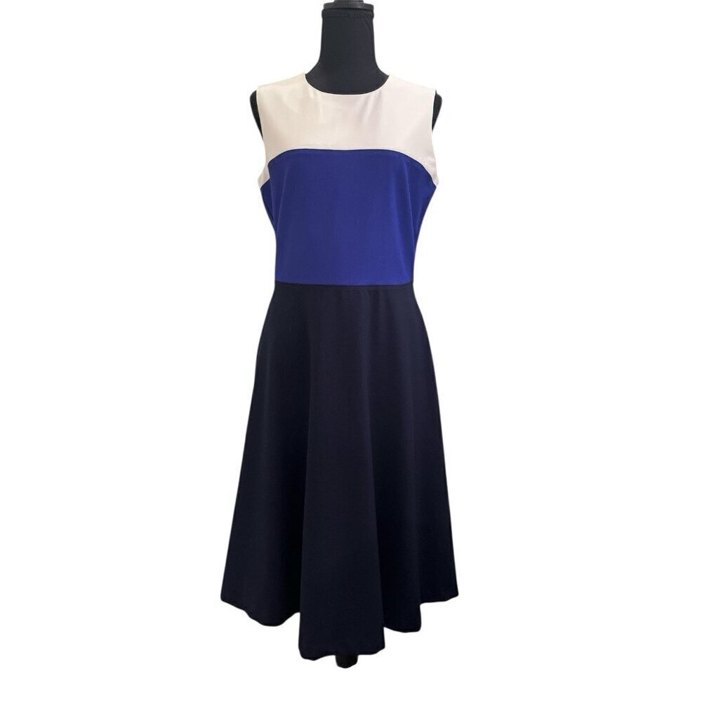Talbots Tri -Color Block A-Line Dress Womens Size 8